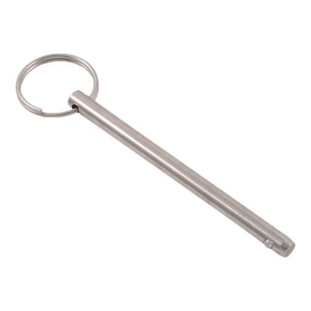 Heritage Industrial Detent Hitch Pin, 1/4 in Dia, 4 in Usable L, Stainless Steel, 1 PK DTPS-0250-3000